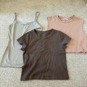 Neutral basics bundle from Zara and Brandy Melville